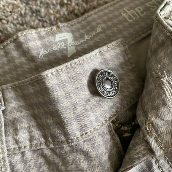 7 for all Mankind The Straight Jeans Cotton Tan Gray Womens Size 16 - Picture 5 of 9